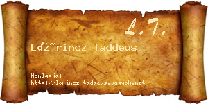 Lőrincz Taddeus névjegykártya