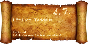 Lőrincz Taddeus névjegykártya