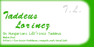 taddeus lorincz business card